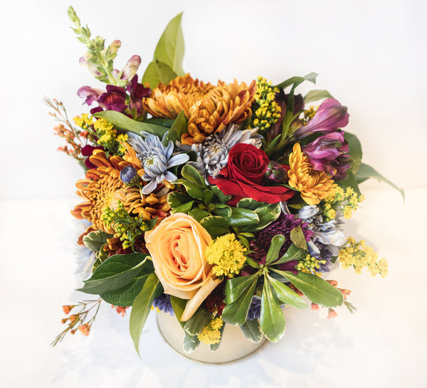 Fall Centerpiece in a 4” vase