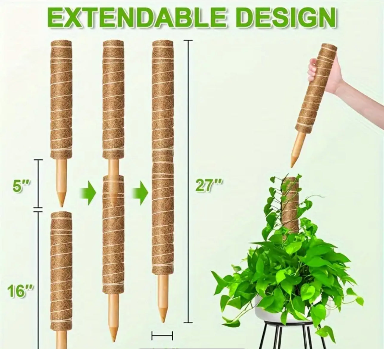 Coconut fiber coir pole, 1pc