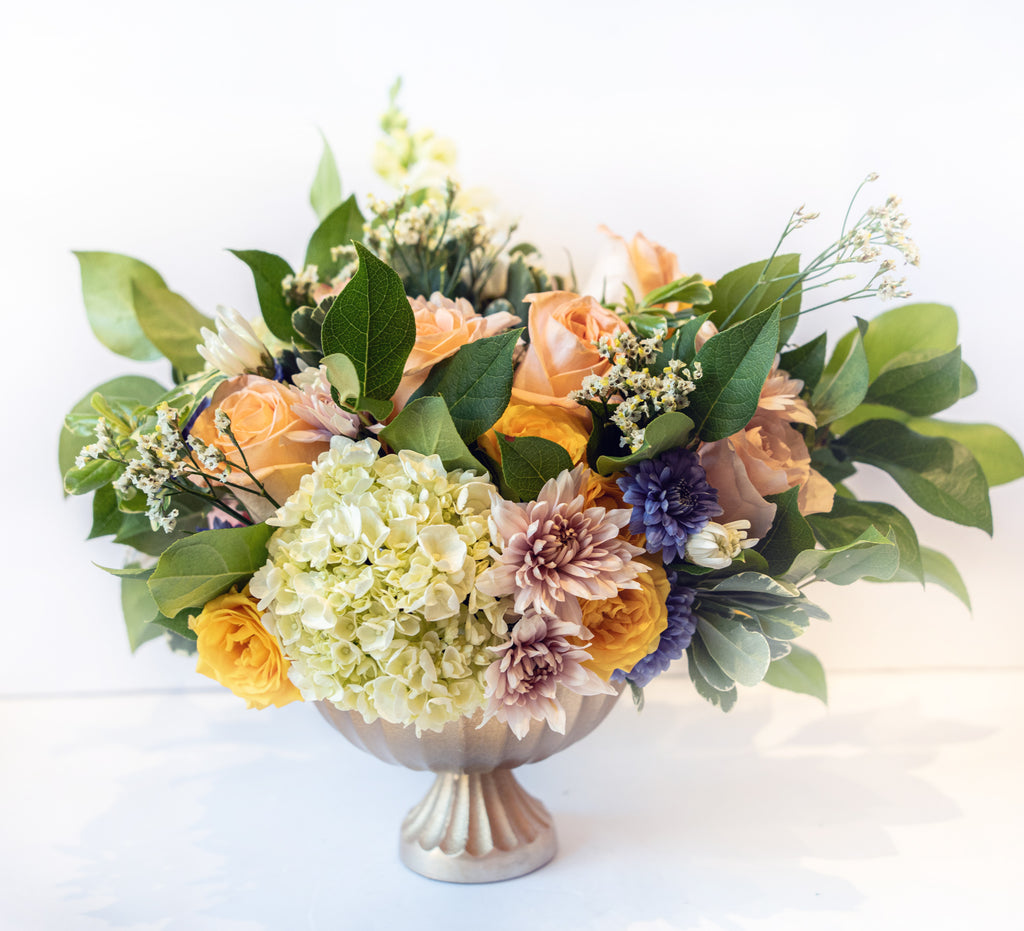 Medium compote arrangement – GIA AND THE BLOOMS