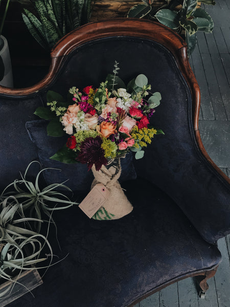 Valentine's Day Burlap Wrapped Arrangements