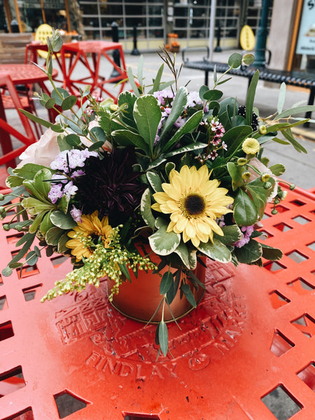 Fall Centerpiece in a 4” vase