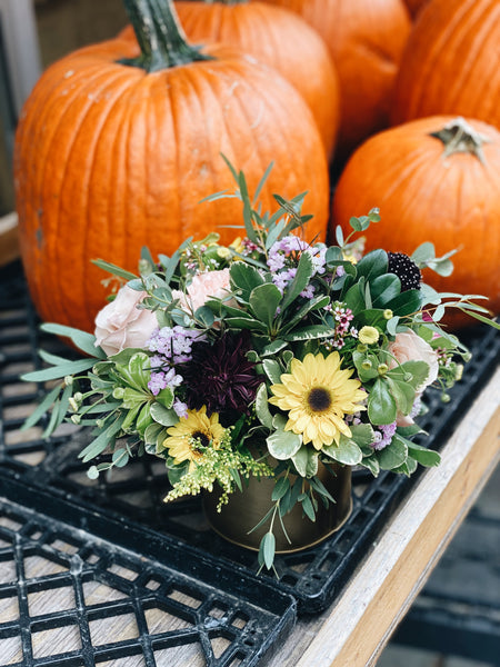 Fall Centerpiece in a 4” vase