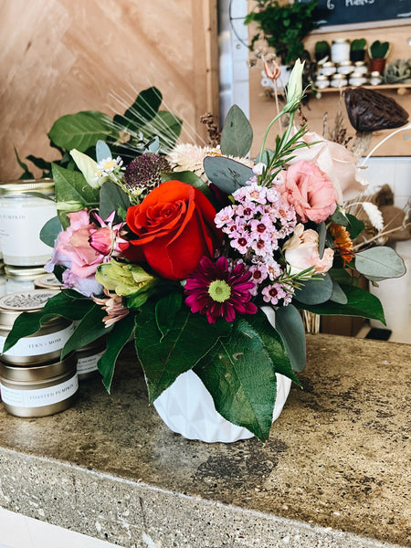 Fall Centerpiece in a 4” vase