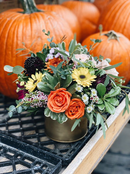 Fall Centerpiece in a 4” vase