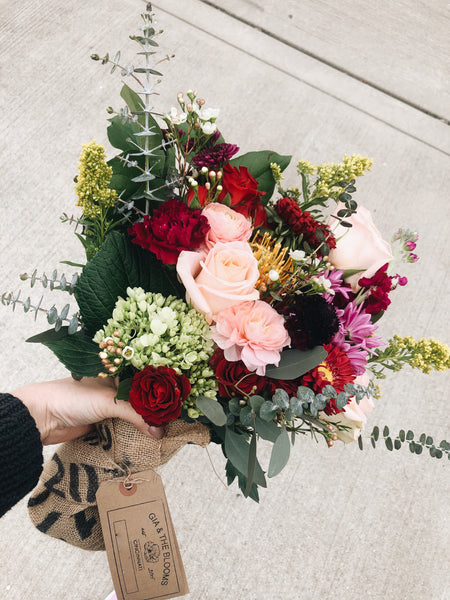 Valentine's Day Burlap Wrapped Arrangements