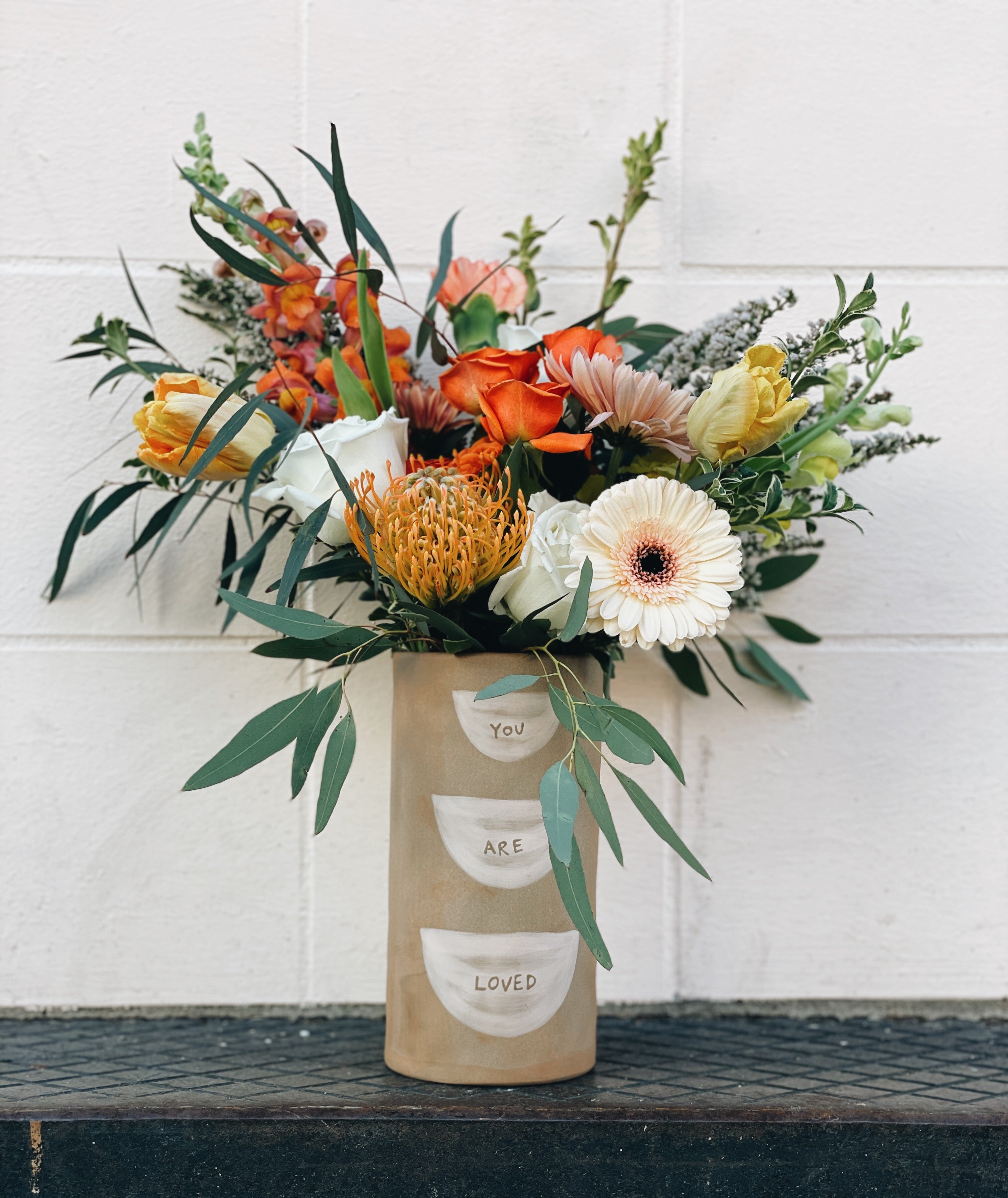 You Are Loved vase Flower Arrangement